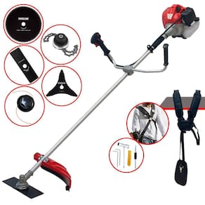 Roçadeira Robusta Profissional À Gasolina Anmax CG520P-TB 2T 52cc 2,2HP + Lâmina 2 Pontas + Lâmina 3 Pontas + Lâmina 80 Dentes + Carretel + Trimmer
