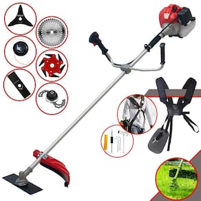 Roçadeira À Gasolina Anmax CG520P 52cc 2,2HP Alta Rotação Com 5 Opções de Corte C/ Carretel + Faca 2 Pontas + Faca 3 Pontas + Faca 40 Dentes + Trimmer