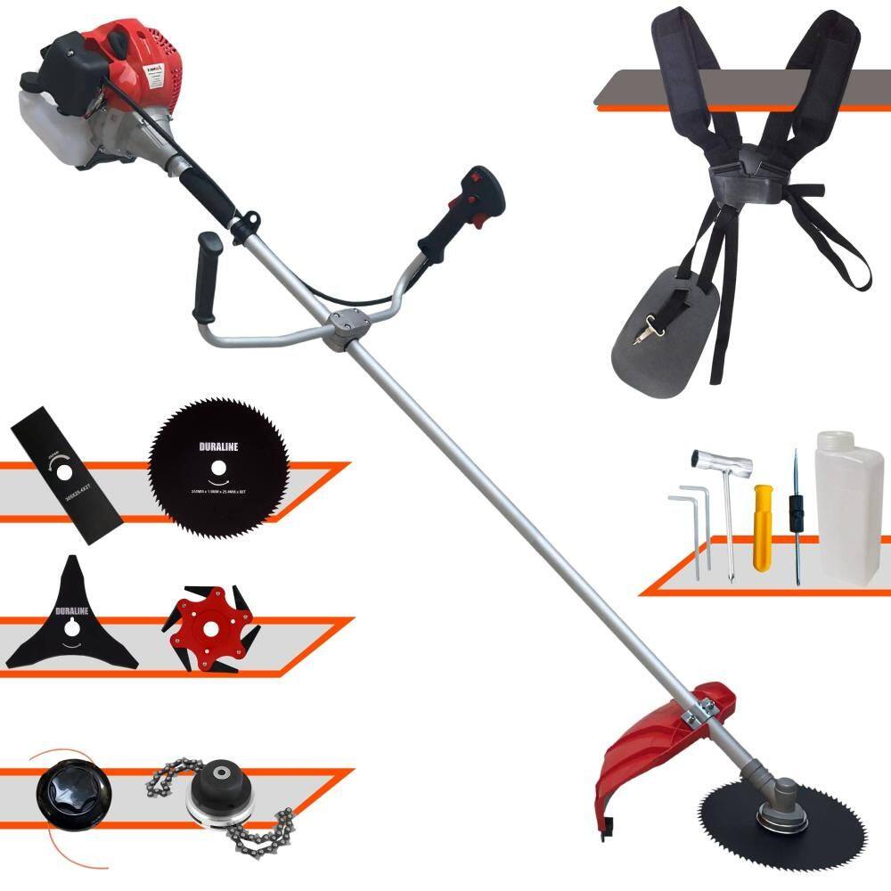 Roçadeira Anmax CG520P-TB À Gasolina 52cc 2,2HP 10.000rpm Com Lâmina Facão + Lâmina 3 Pontas + Lâmina 6 Pontas + Lâmina 80 Dentes + Carretel + Trimmer