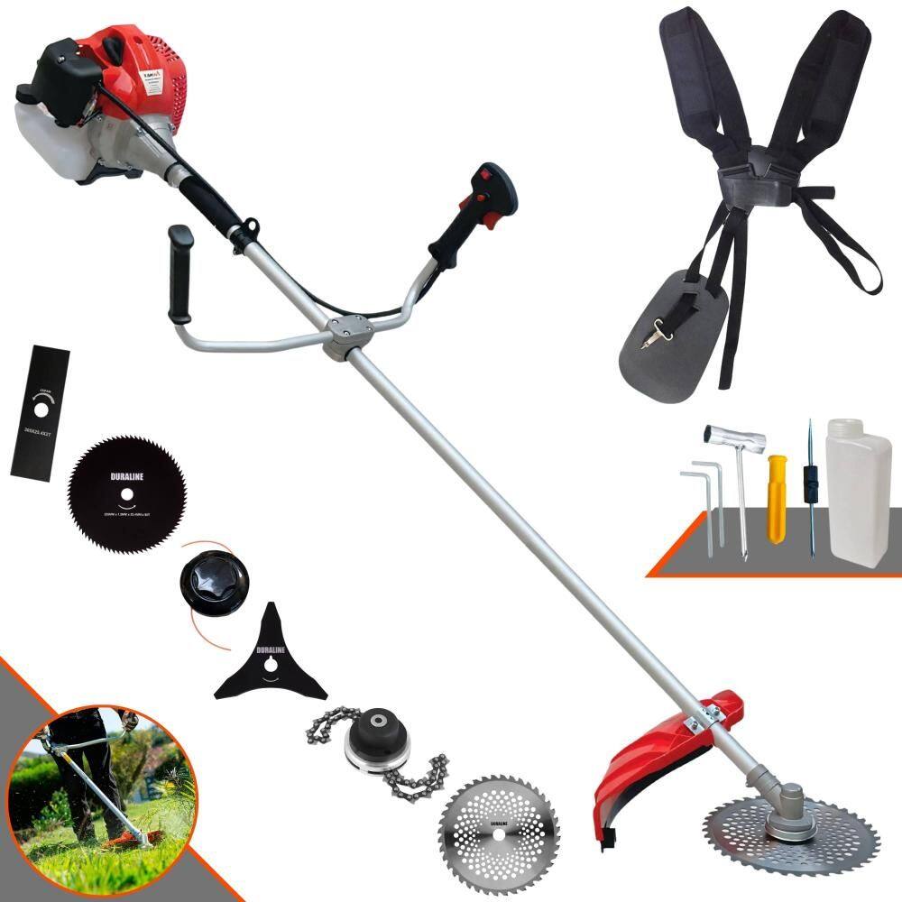 Roçadeira Anmax CG520P À Gasolina 52cc 2,2HP 10.000rpm Com Carretel + Lâmina Facão + Lâmina 3 Pontas + Lâmina 40 Dentes + Lâmina 80 Dentes + Trimmer