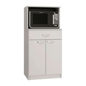Balcão Para Microondas 2 Portas 1 Gaveta Branco - Evidencia