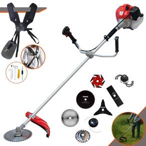 Máquina de Cortar Grama Profissional À Gasolina Anmax CG520P 52cc 2,2HP de Potência 10.000rpm Roçadeira Completa Multifuncional Com 8 Opções de Cortes