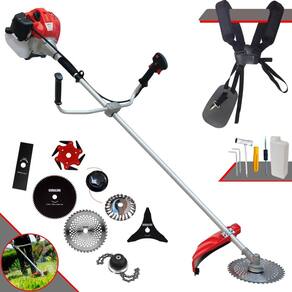 Aparador de Grama Anmax CG520PTB 52cc 2T 2,2HP Com Carretel + Facas 2 Pontas, 3 Pontas, 6 Pontas, 40 Dentes Vídea, 80 Dentes, Trimmer e Escova de Aço