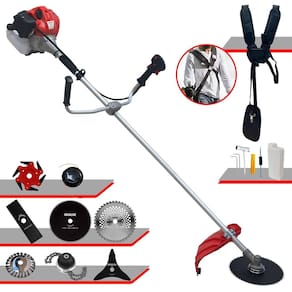 Roçadeira Multifuncional Completa Anmax CG520P-TB À Gasolina 2T 52cc 2,2HP Alta Rotação Ideal Para Todos os Tipos de Trabalhos Com 8 Opções de Cortes