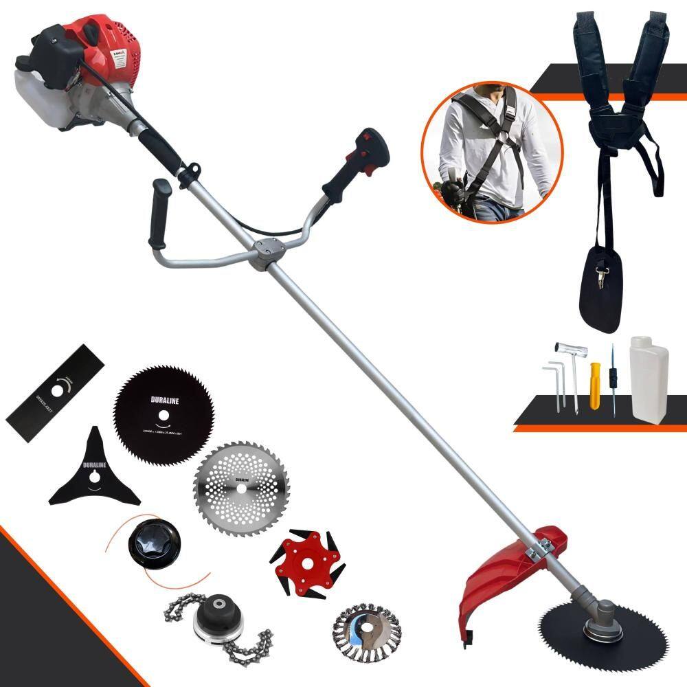 Roçadeira Profissional Anmax CG520P-TB 52cc 2T 2,2HP Com Carretel + Facas 2 Pontas, 3 Pontas, 6 Pontas, 40 Dentes, 80 Dentes, Trimmer e Escova de Aço