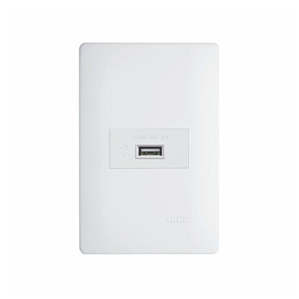 Tomada USB Fame Habitat 15W com Placa 4x2 Branca