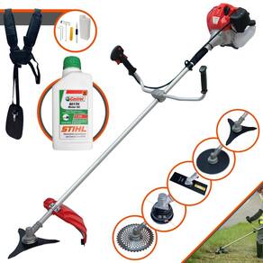 Roçadeira Profissional Anmax CG520-P À Gasolina 2T 52cc Com Carretel + Faca 2 Pontas + Faca 3 Pontas + Faca 40 Dentes + Faca 80 Dentes + ÓLEO STIHL