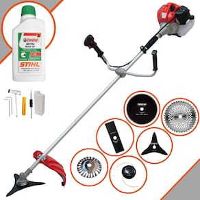 Roçadeira 6 Em 1 Anmax CG520P 52cc 2,2HP Com Carretel + Faca 2 Pontas + Faca 3 Pontas + Faca 40 Dentes + Faca 80 Dentes + Escova de Aço + ÓLEO STIHL