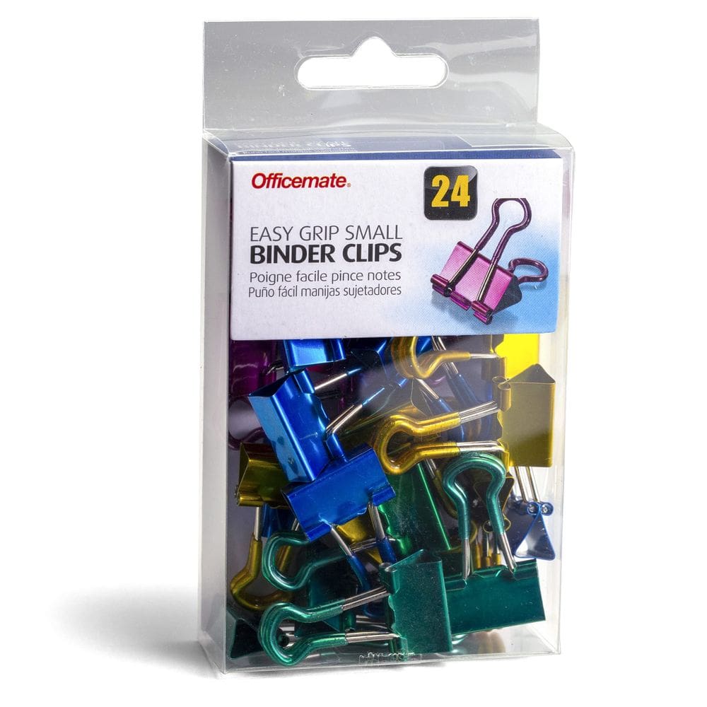 Clipes de encadernação Officemate Easy Grip Metallic Small x24