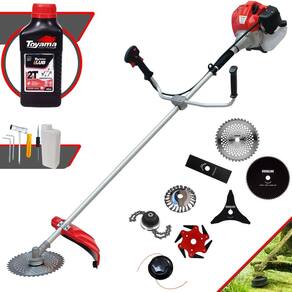 Cortador de Grama Anmax CG520P 52cc 2,2HP C/ Carretel + Faca 2 Pontas, 3 Pontas, 6 Pontas, 40 Dentes, 80 Dentes, Trimmer e Escova de Aço + ÓLEO TOYAMA