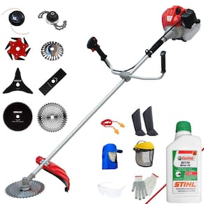 Roçadeira Completa Anmax CG520P À Gasolina 2T 52cc 2,2HP Alta Rotação Ideal Para Todos os Tipos de Trabalhos Com 8 Opções de Cortes + EPI + ÓLEO STIHL