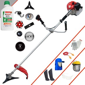 Podador Anmax CG520P 52cc 2T 2,2HP Com Carretel + Facas 2 Pontas, 3 Pontas, 6 Pontas, 40 Dentes, 80 Dentes, Trimmer e Escova de Aço + EPI + ÓLEO STIHL