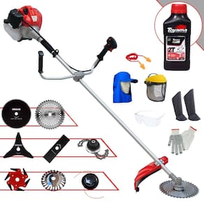 Aparador de Grama Profissional À Gasolina Anmax CG520P-TB 52cc 2,2HP 10.000rpm Roçadeira Completa Com 8 Opções de Cortes + EPI + ÓLEO TOYAMA 2 TEMPOS