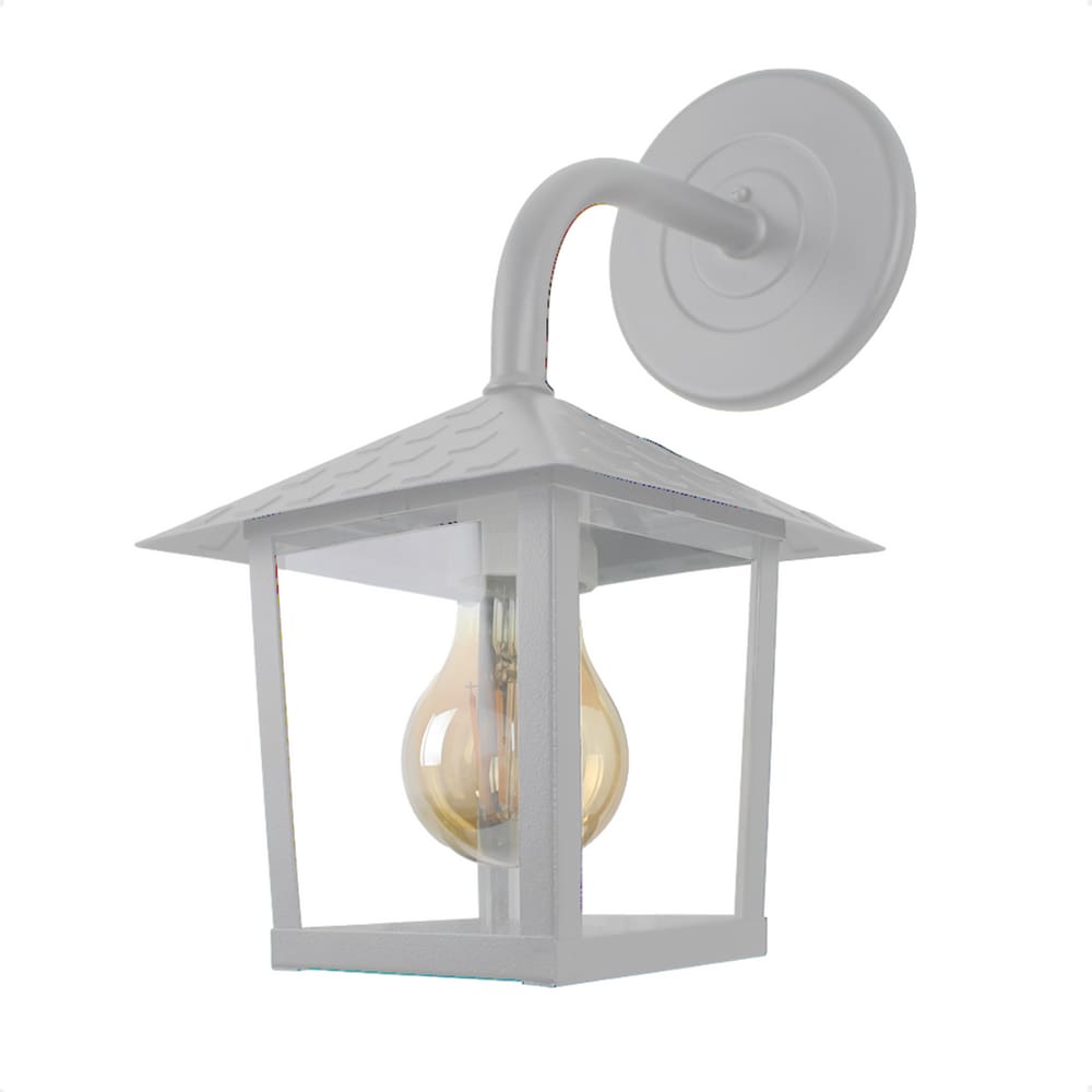 Kit 2 Arandela Colonial Nina Quadrada Vidro Liso E27 Bivolt Branco