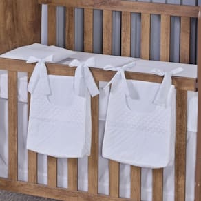 Porta Fralda Organizador Quarto de Bebê Menino Menina 2 Peças Com Laço