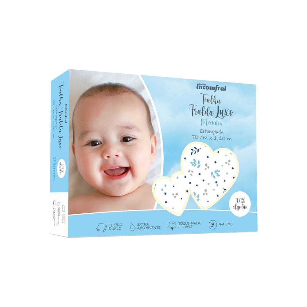 Toalha Fralda Luxo 3 Unidades