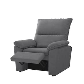 Poltrona do Papai Reclinável para Sala Besthouse Copenhagen Slim Veludo Cinza