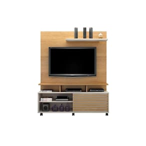 Estante Home Theater para TV até 60 Polegadas 1 Porta Star Cinamomo/Off White - Valdemóveis