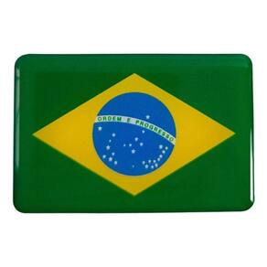 Emblema Adesivo Bandeira Brasil 3D Resinado Relevo Carro Bd1