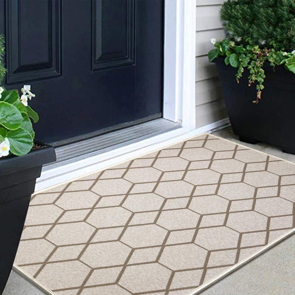 1 Tapete Porta Capacho Antiderrapante 50X80 Js Fu Hex M60