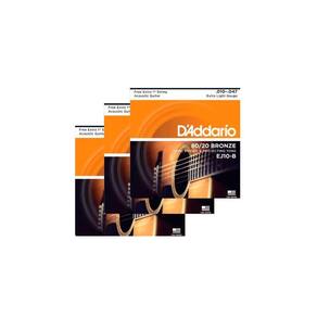Kit 3 Und. Encordoamento Para Violão D`Addario Ej10 025051