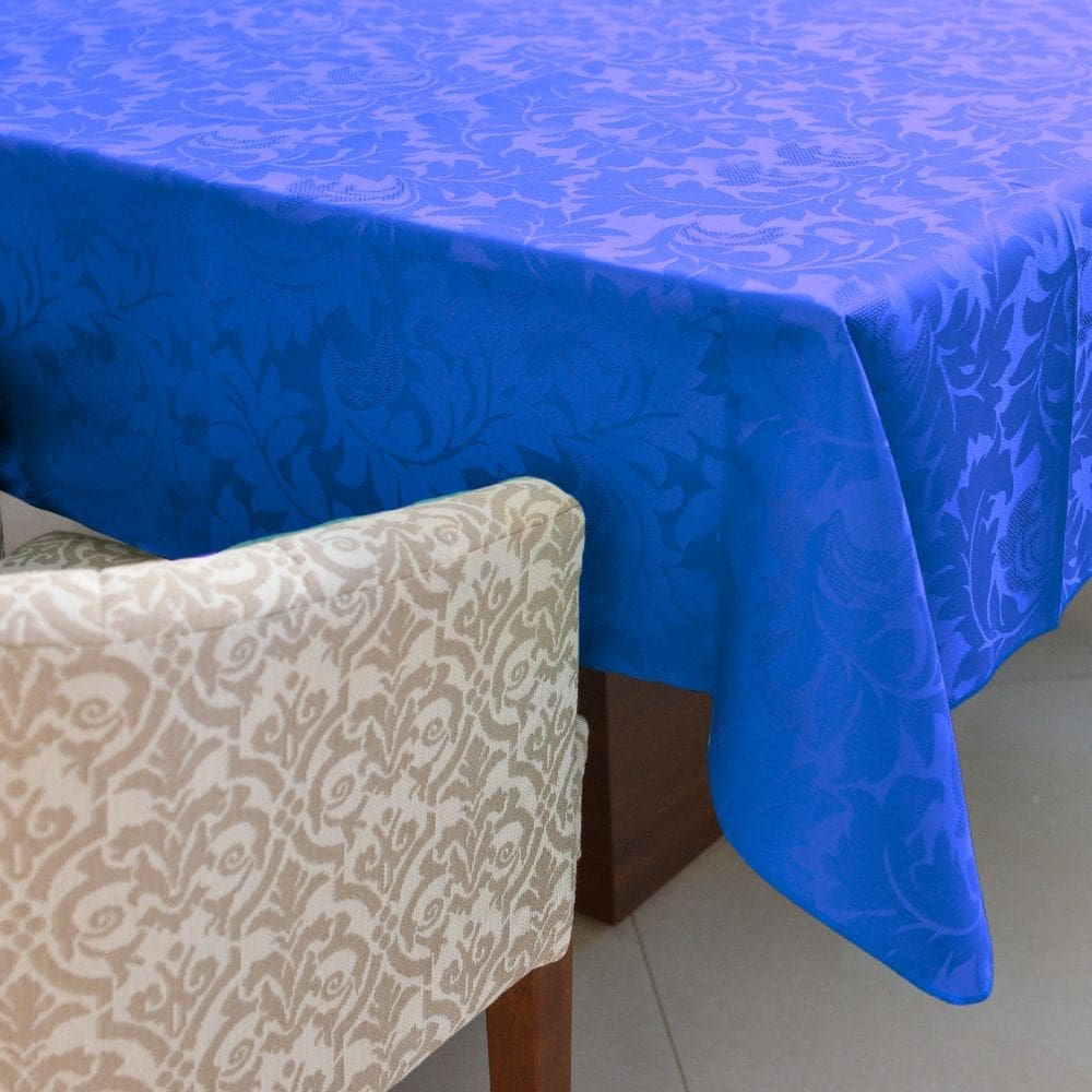Toalha De Mesa 6 Lugares Jacquard Premium 1,40x2.10 Azul