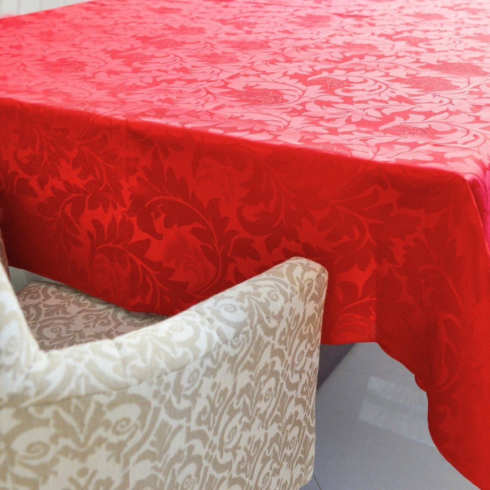 Toalha Mesa 8 Lugares Retangular Jacquard 2.5x1.4m Vermelho