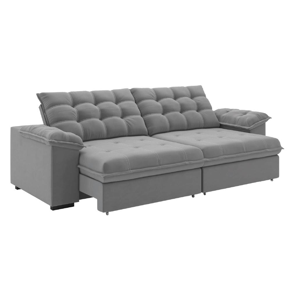 Sofá Retrátil e Reclinável Bipartido 2,50m 4 Lugares Palermo Slim Luizzi