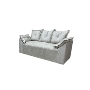 Sofá 3 Lugares Paris Suede Cinza - AL Móveis