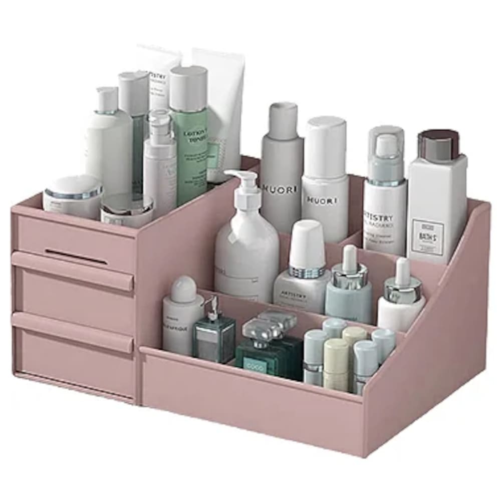 Organizador de Mesa Multiuso com Gaveta Lorben Porta Treco para Escritório Caneta Cosméticos GT6234-PK