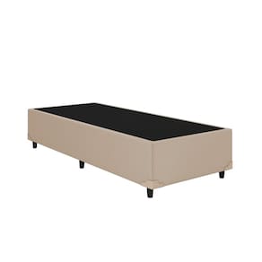 Base Box Solteiro Corino Bege 88x188 Blindado