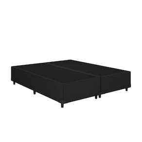 Base Box Queen Bipartido Corino Preto 158x198 Blindado