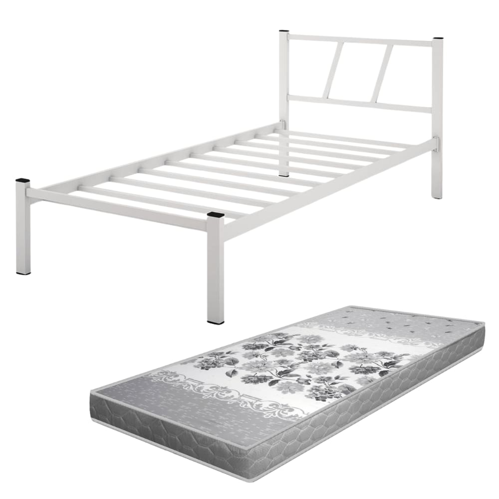 Cama Solteiro Bruna Em Aço Industrial Com Colchão D33 100% Espuma