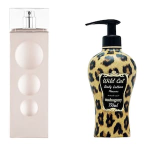 KIT Fragrância Make Me Fever Off White + Hidratante Wild Cat Mahogany 350ml