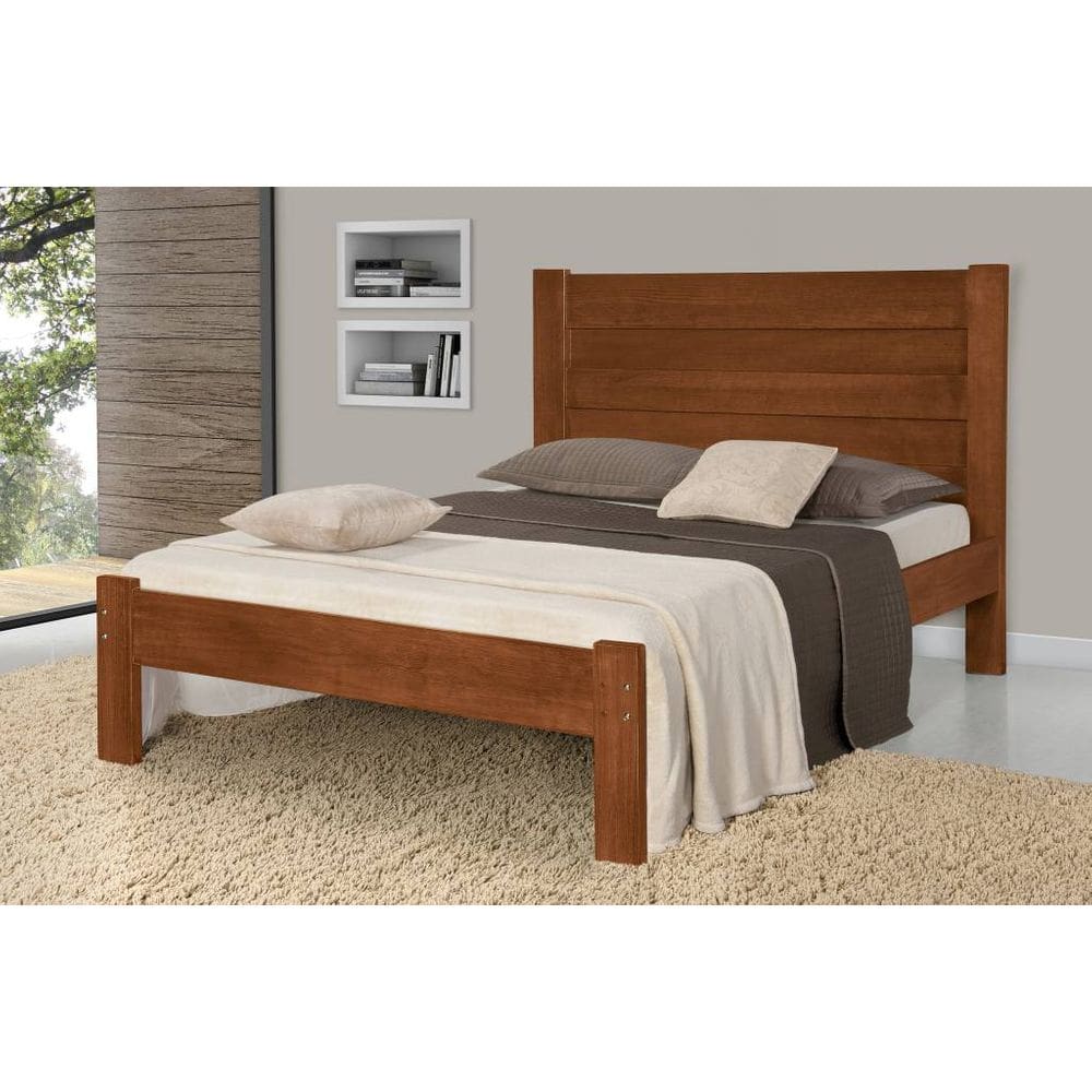 Cama de Casal Lara de Madeira Maciça Pinus