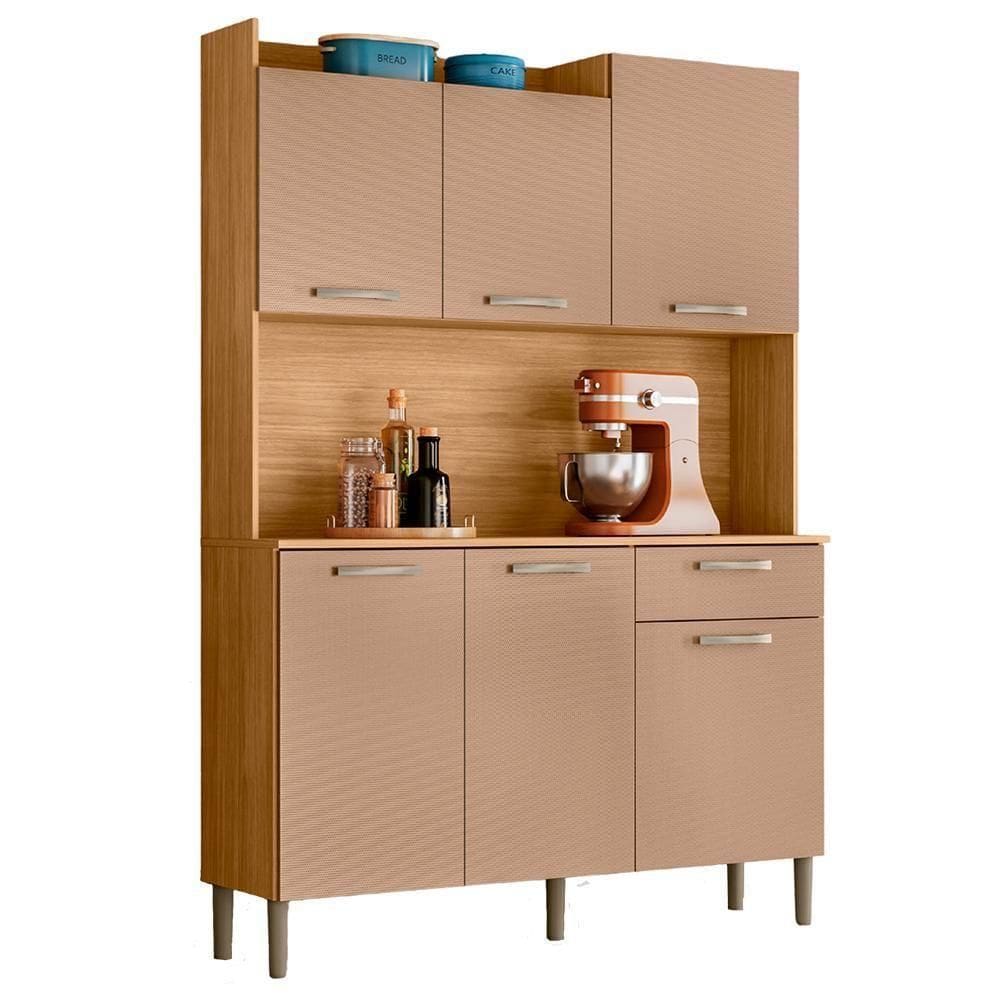 Kit Cozinha 6p 2g 122 Cm Genova Freijo Vanilla Ktp Freijo