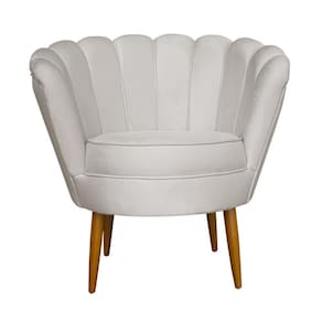 Poltrona Petala Para Sala E Recepção Leo Decor Bege
