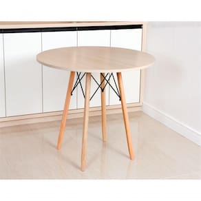 Mesa Eames Eiffel Redonda 80 Cm Madeirado Truffel