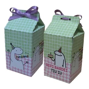 Kit 10 Caixinhas Milk Lembrancinha Flork Repi Bardei Tiu Iu