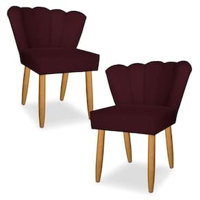 Kit 02 Cadeira Petala Para Sala E Jantar Leo Decor Bordo