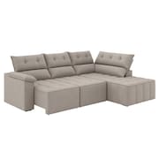 Sofá de Canto Retrátil e Reclinável 4 Lugares Santorini Veludo Luizzi