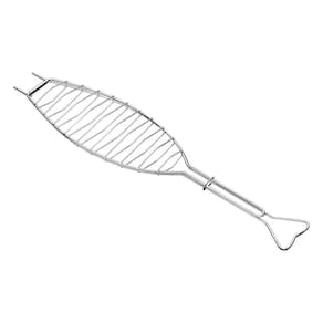 Grelha Churrasco Dupla Carnes Peixes Legumes 71,3x16,5cm Aço Inox Tramontina