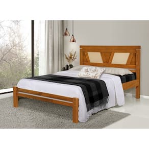 Cama de Casal Monalisa de Madeira Maciça Pinus