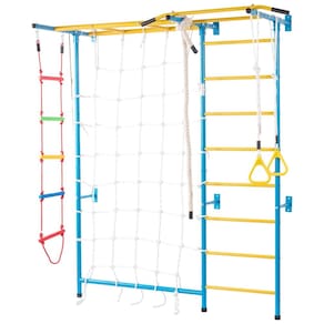 Academia de Escalada Multifuncional VEVOR para Crianças, Conjunto de Brincadeira com Escada Sueca de Aço Carbono, Escada de Parede, Barra