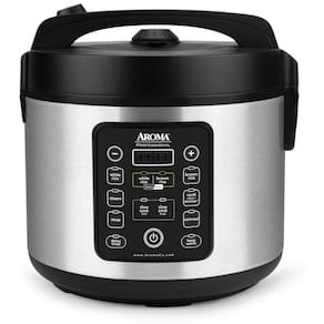 Panela de Arroz Aroma ARC-1120SBL SmartCarb, Aço Inox, 5L, 20 Xícaras (Cozido), com Pote Antiaderente, Bandeja para Vapor e Função de Slow