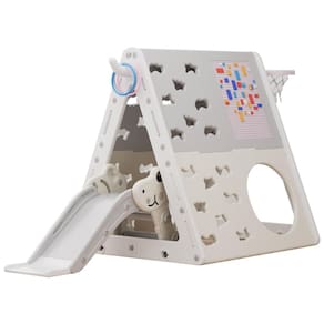 UNICOO Conjunto de Pirâmide de Escalada 7 em 1 Multifuncional para Crianças com Escorregador, Conjunto de Escalada e Escorregador para