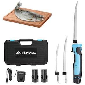 Faca Elétrica Sem Fio FLISSA para Filé de Peixe com Lâminas de Aço Inoxidável, Faca Elétrica Recarregável com Cabo Antiderrapante