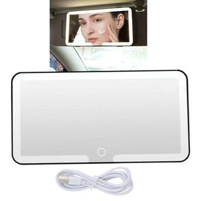 Espelho De Carro Maquiagem Led Retrovisor Quebra Sol Iluminaçao Interna Automotiva Sem Fio