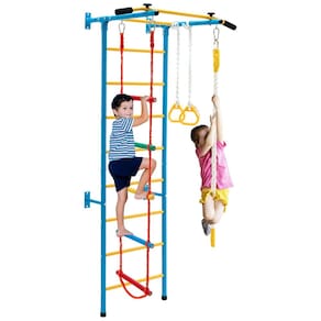 HONEY JOY Brinquedo de Escalada para Crianças, Ginásio Indoor de Metal para parede sólida, Playground e Conjunto de Exercícios de Escalada