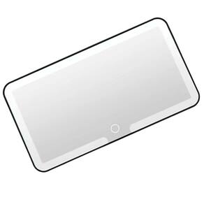 Espelho De Carro Retrovisor Led 3 Cores Usb Sem Fio Quebra Sol Iluminaçao Maquiagem Automovel